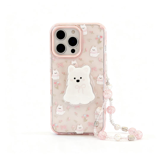 Cute Dog Design Stand Phone Case for iPhone