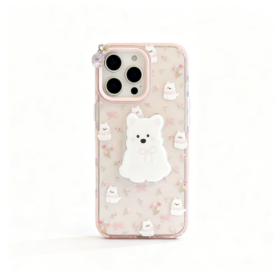 Cute Dog Design Stand Phone Case for iPhone