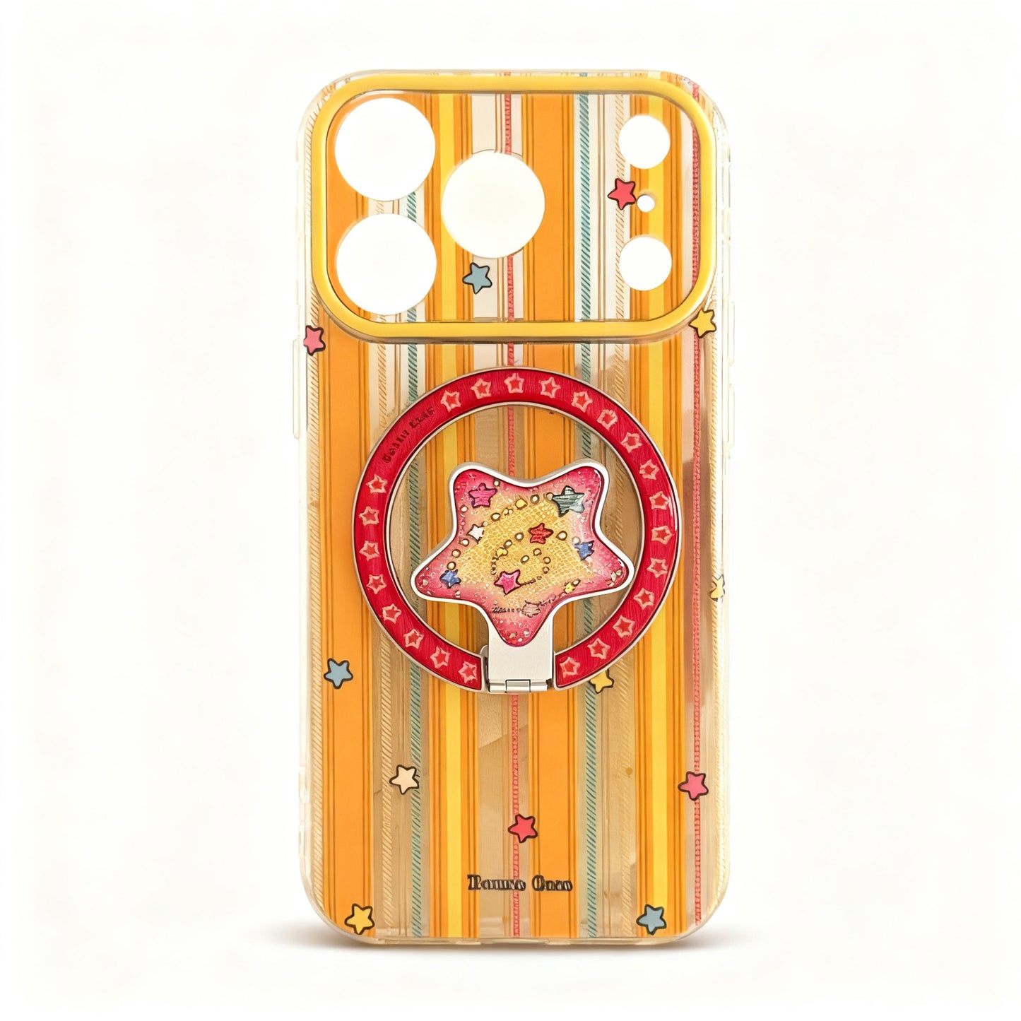 Orange Striped Magnetic Stand Phone Case for iPhone