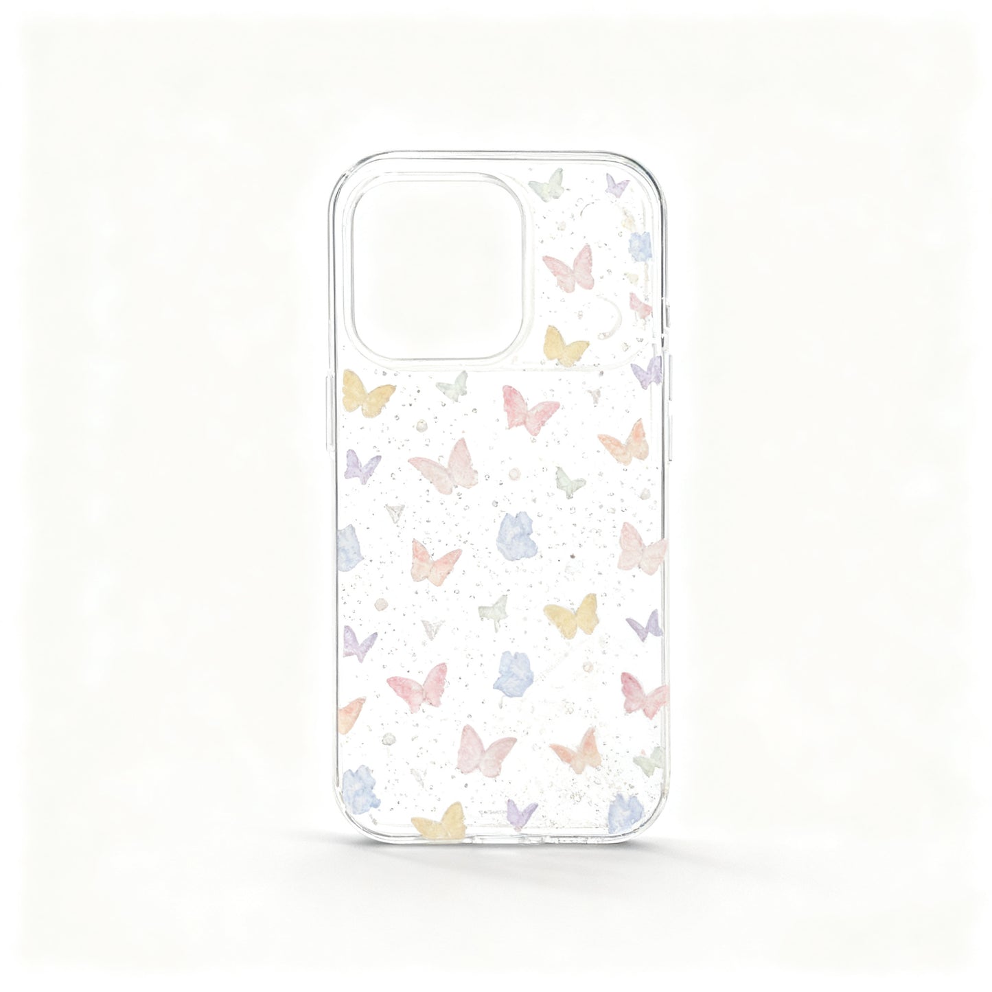 Pink Butterfly Glitter Soft Phone Case for iPhone