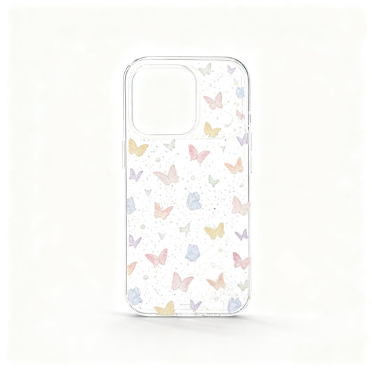 Pink Butterfly Glitter Soft Phone Case for iPhone