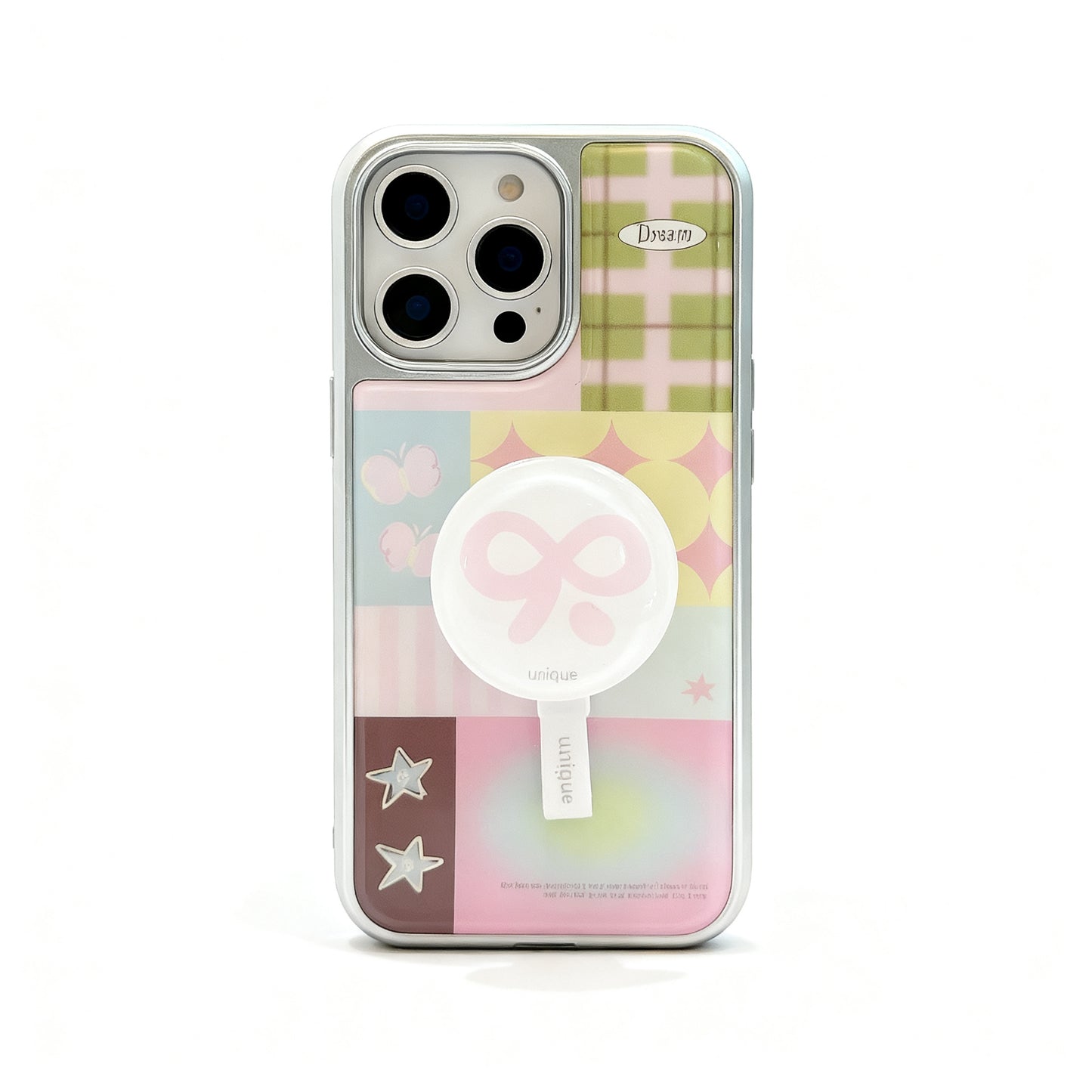 Korean Style Pink Butterfly Stand Phone Case for iPhone