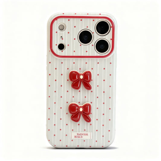 Wine Red Polka Dot Soft Phone Case for iPhone