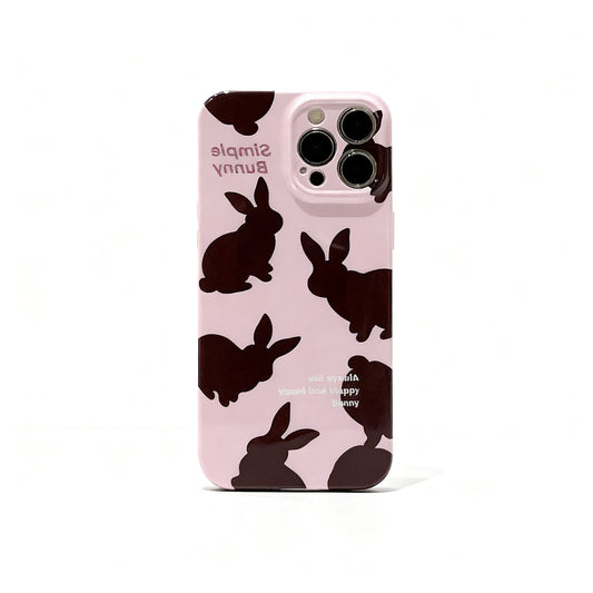 Black Rabbit Minimalist Soft Phone Case for iPhone