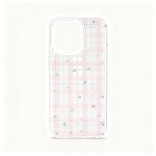 Pink Plaid Star Design Phone Case for iPhone