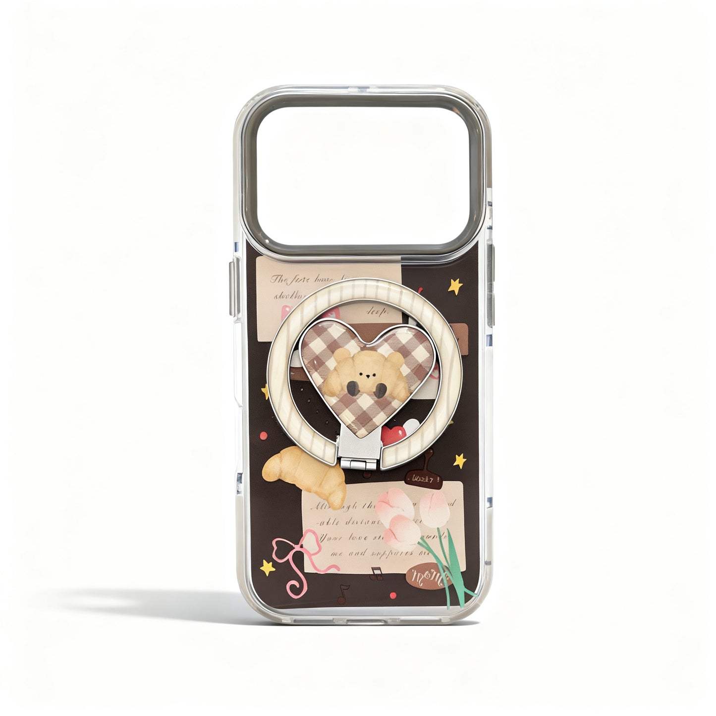 Transparent Cartoon Croissant Soft Phone Case for iPhone