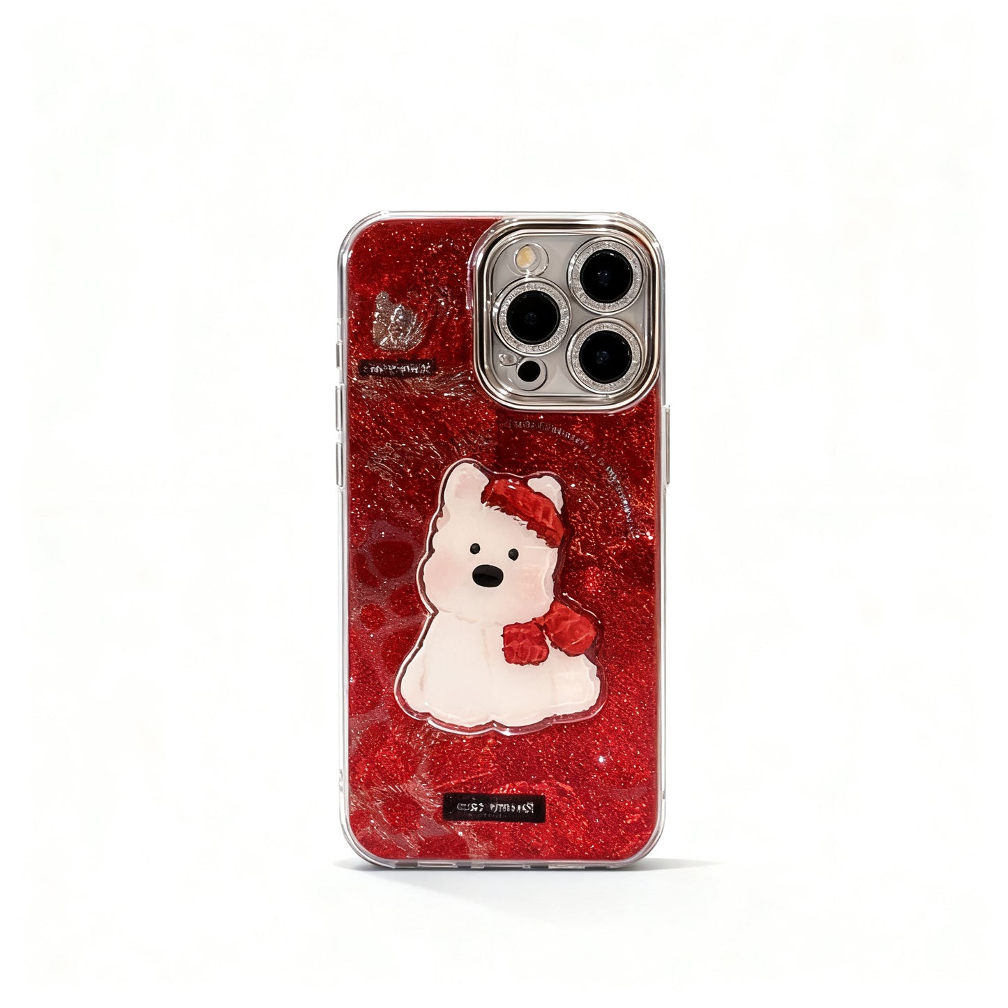 Red Plaid Cartoon Phone Case with Chain for iPhone