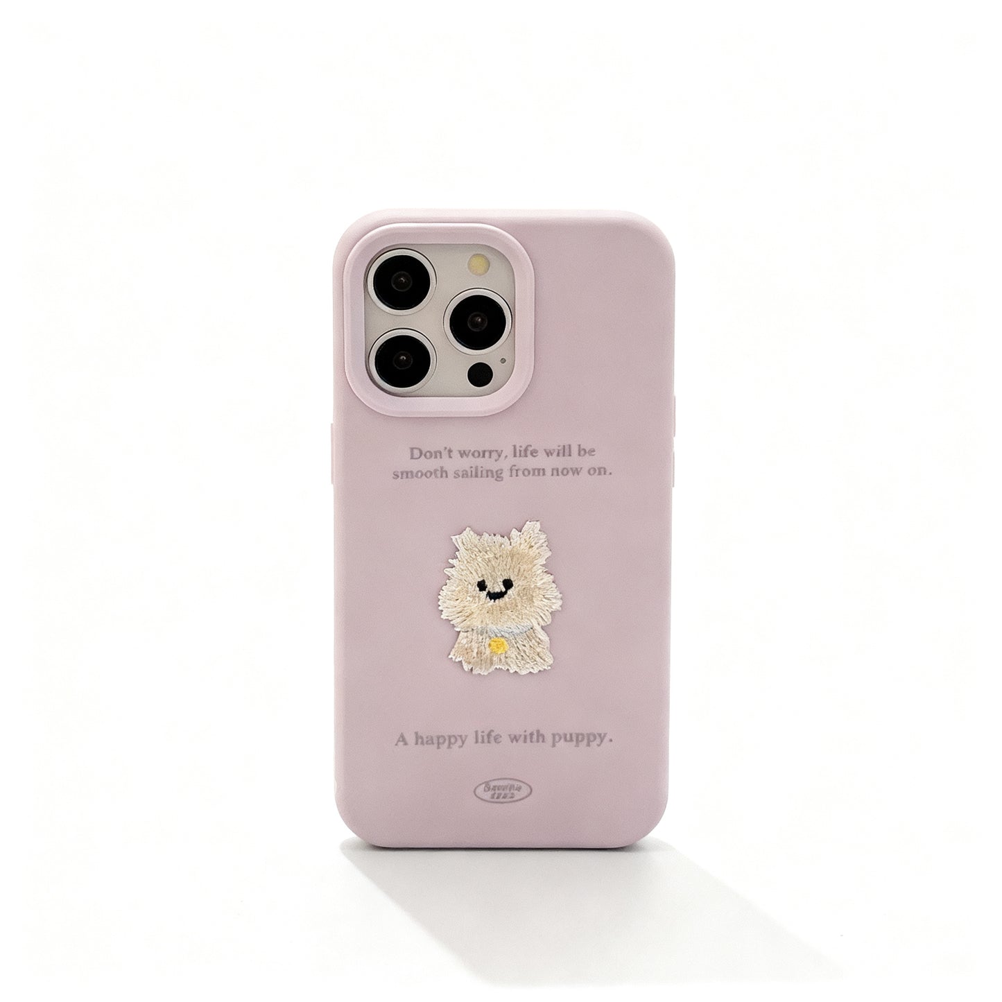 Cute Embroidered Dog Soft Phone Case for iPhone