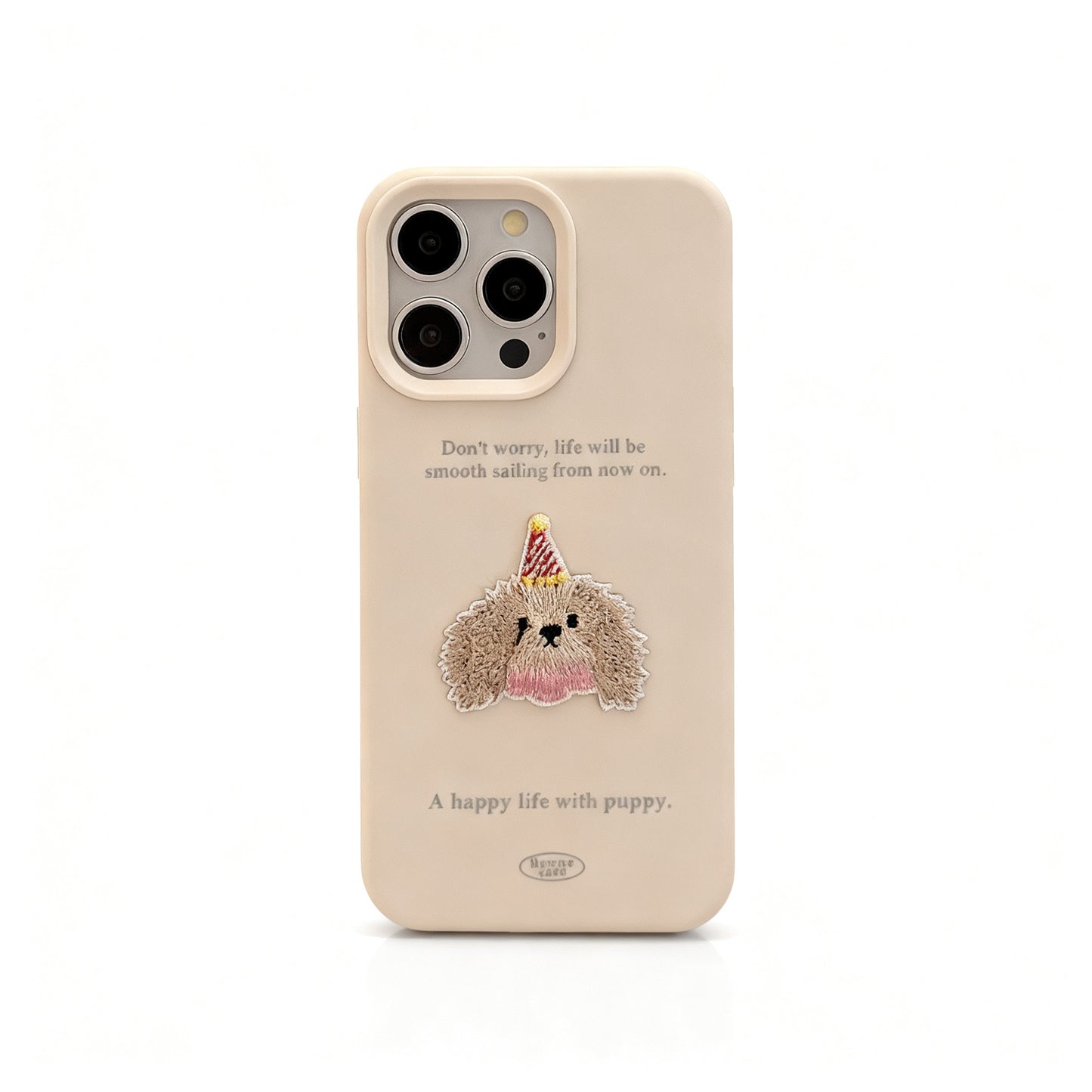 Cute Embroidered Dog Soft Phone Case for iPhone