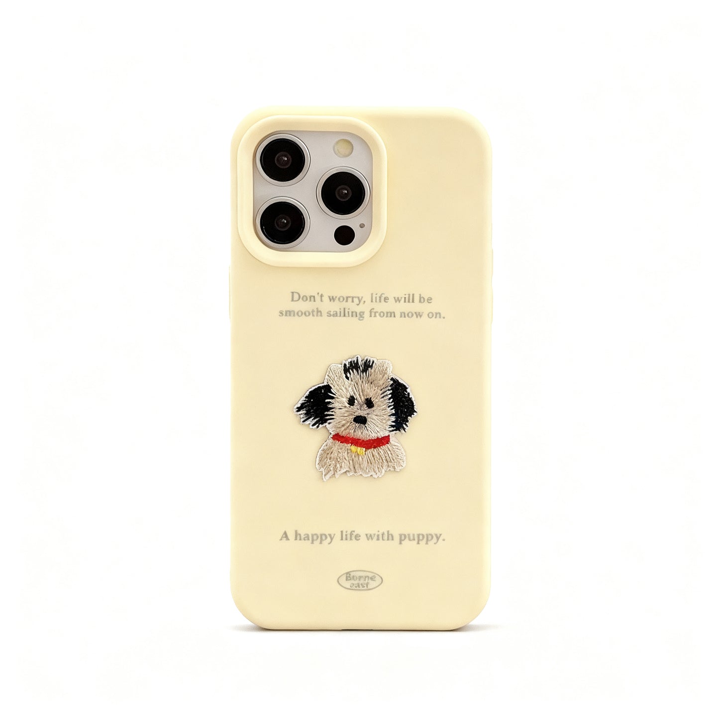Cute Embroidered Dog Soft Phone Case for iPhone