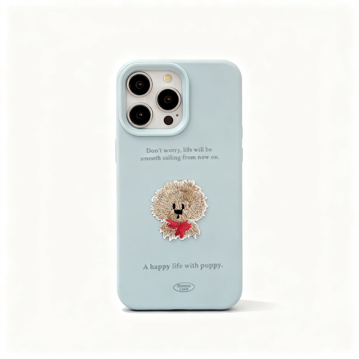Cute Embroidered Dog Soft Phone Case for iPhone