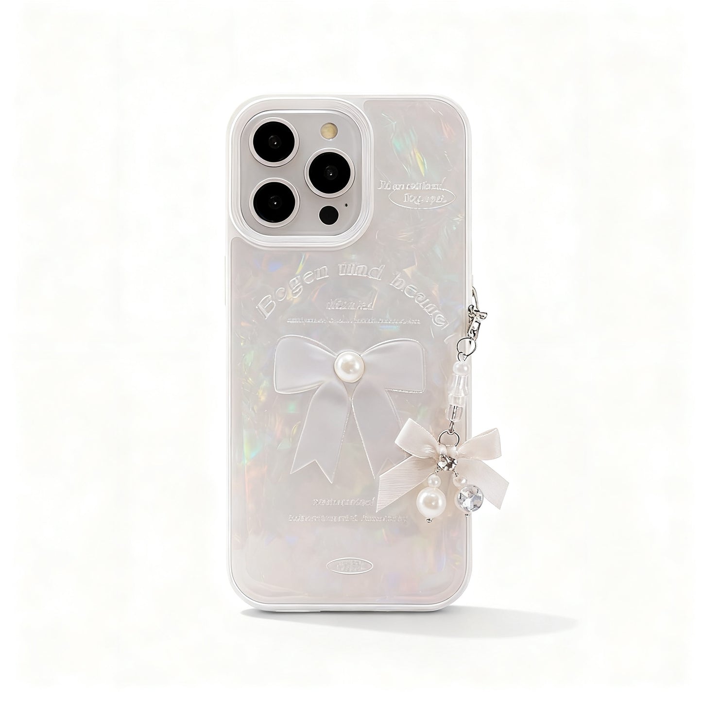 Elegant Pearl Butterfly Bow Phone Case for iPhone