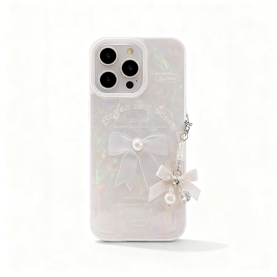 Elegant Pearl Butterfly Bow Phone Case for iPhone
