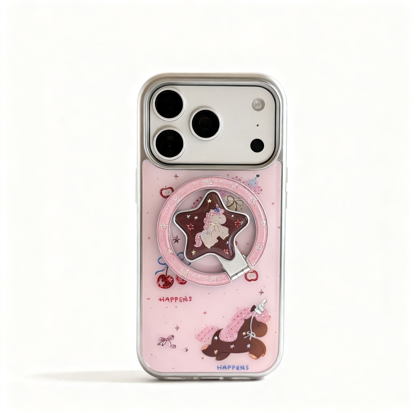 Pink Dreamy Unicorn Magnetic Stand Phone Case for iPhone
