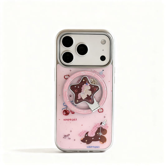 Pink Dreamy Unicorn Magnetic Stand Phone Case for iPhone