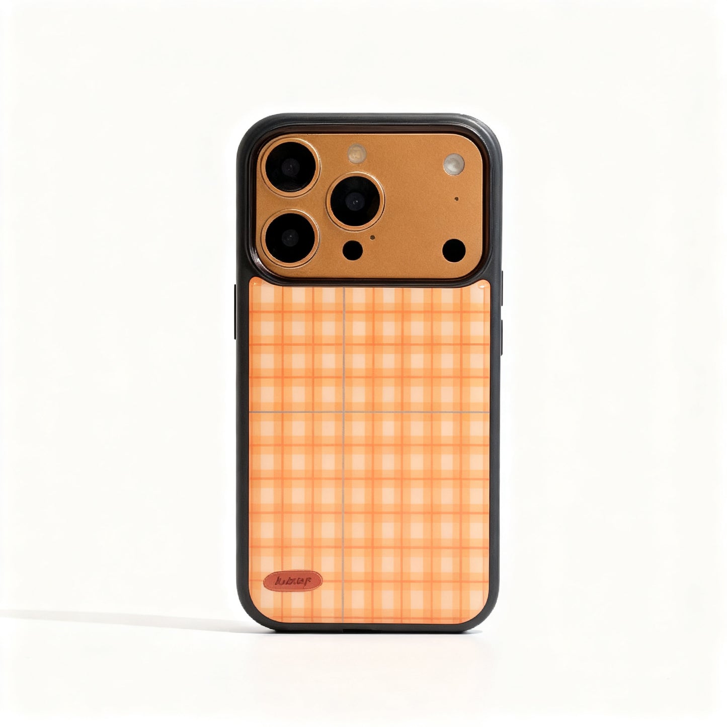 Orange Plaid Soft Phone Case for iPhone