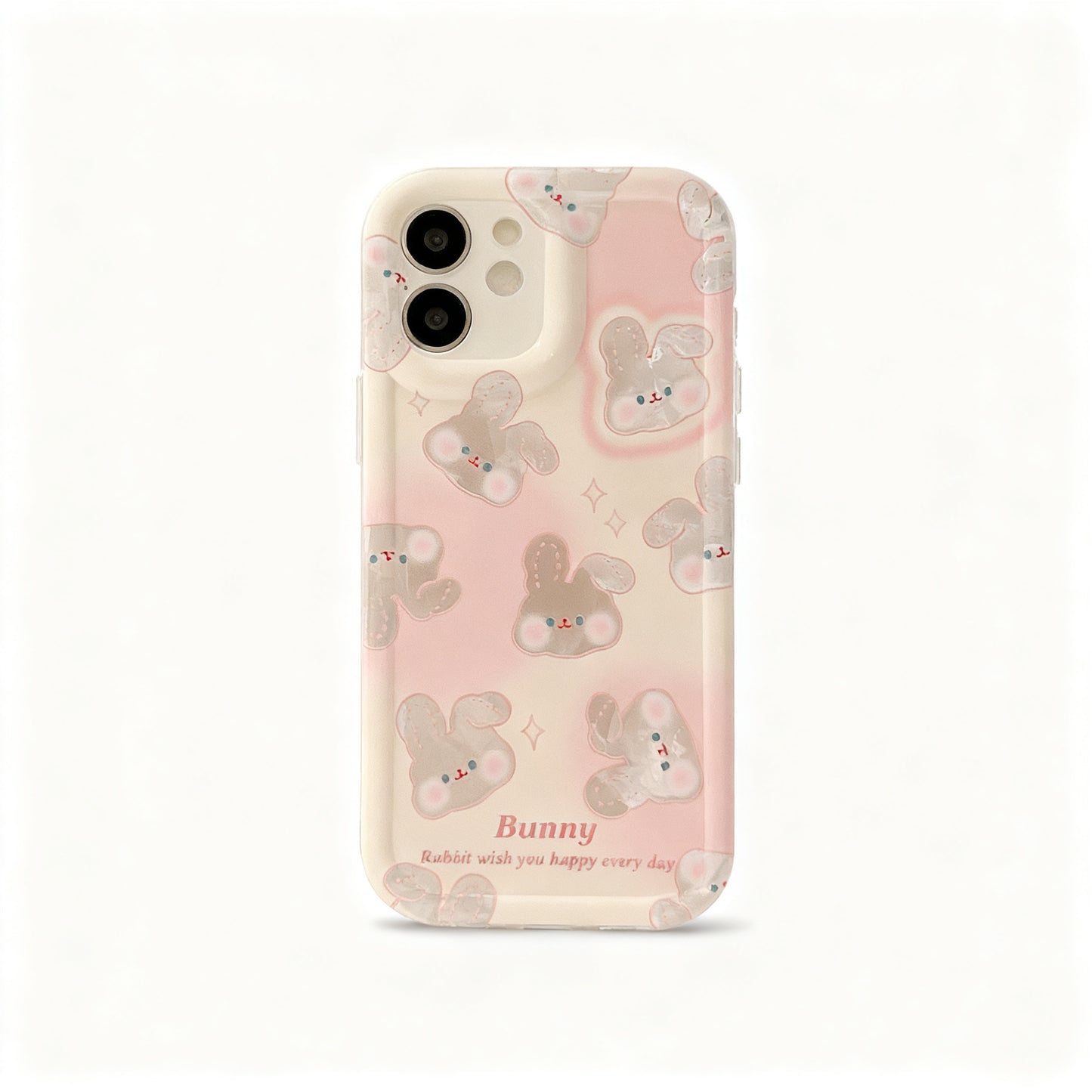 Cute Floral Rabbit Soft Phone Case for iPhone