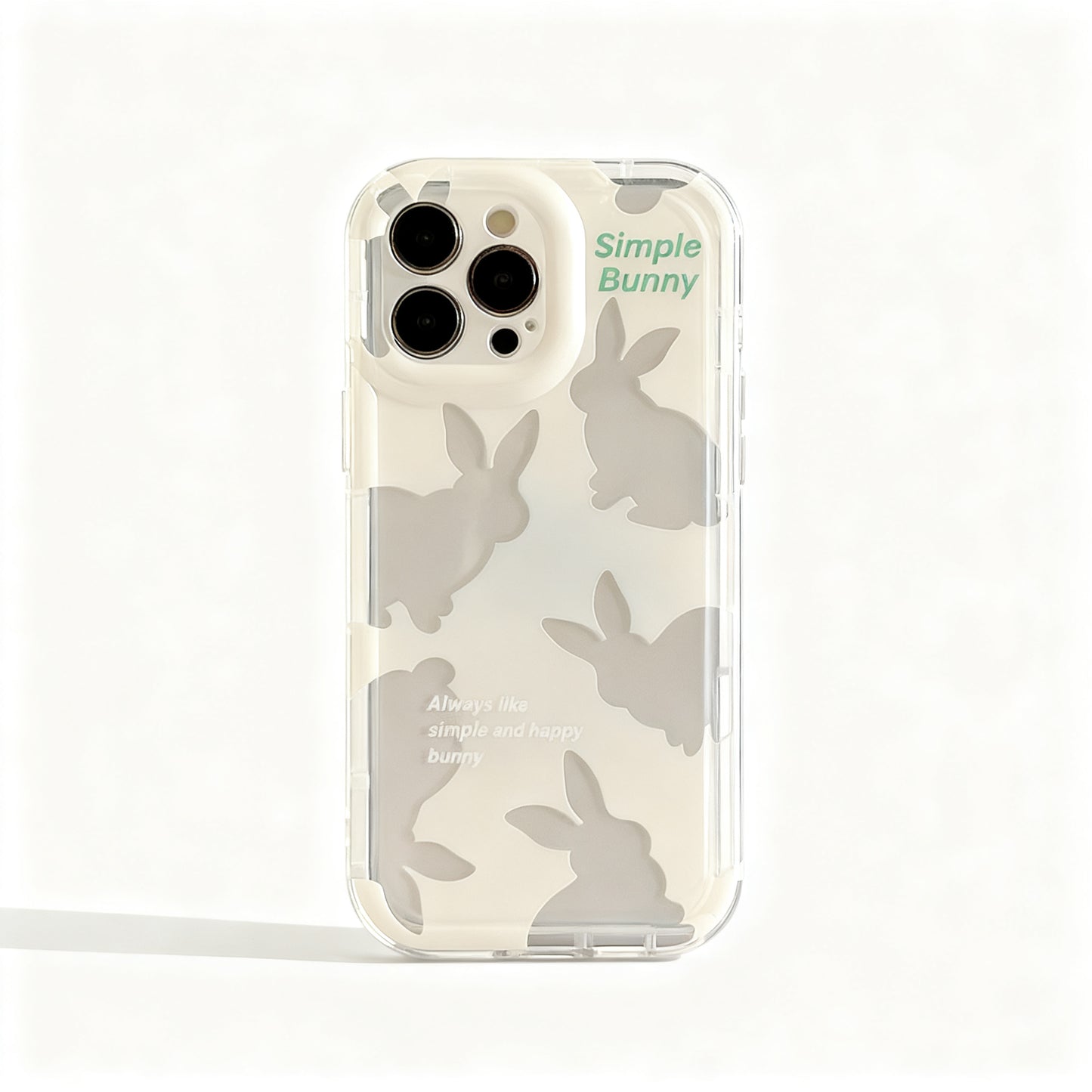 Cute Floral Rabbit Soft Phone Case for iPhone