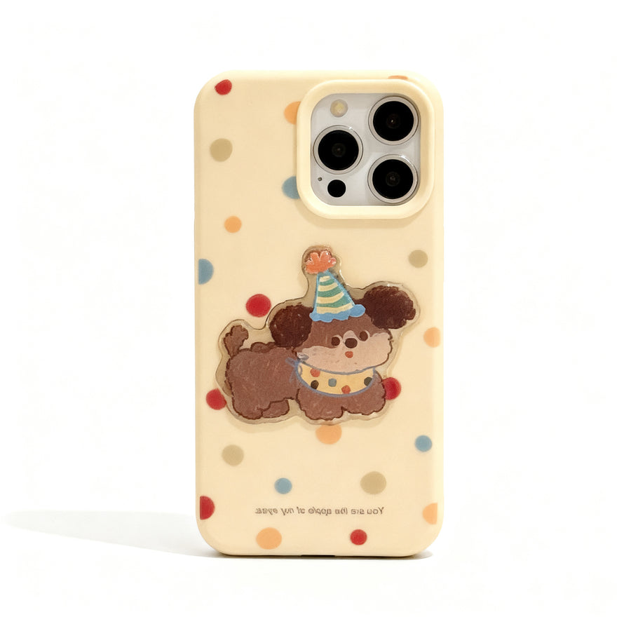 Light Pink Polka Dot Soft Phone Case for iPhone