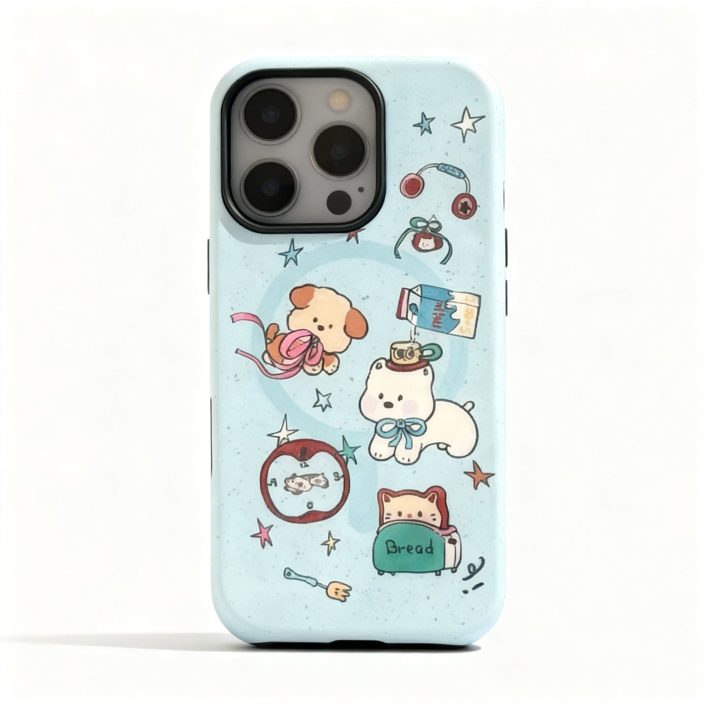 Blue Dog Design Magnetic Stand Phone Case for iPhone