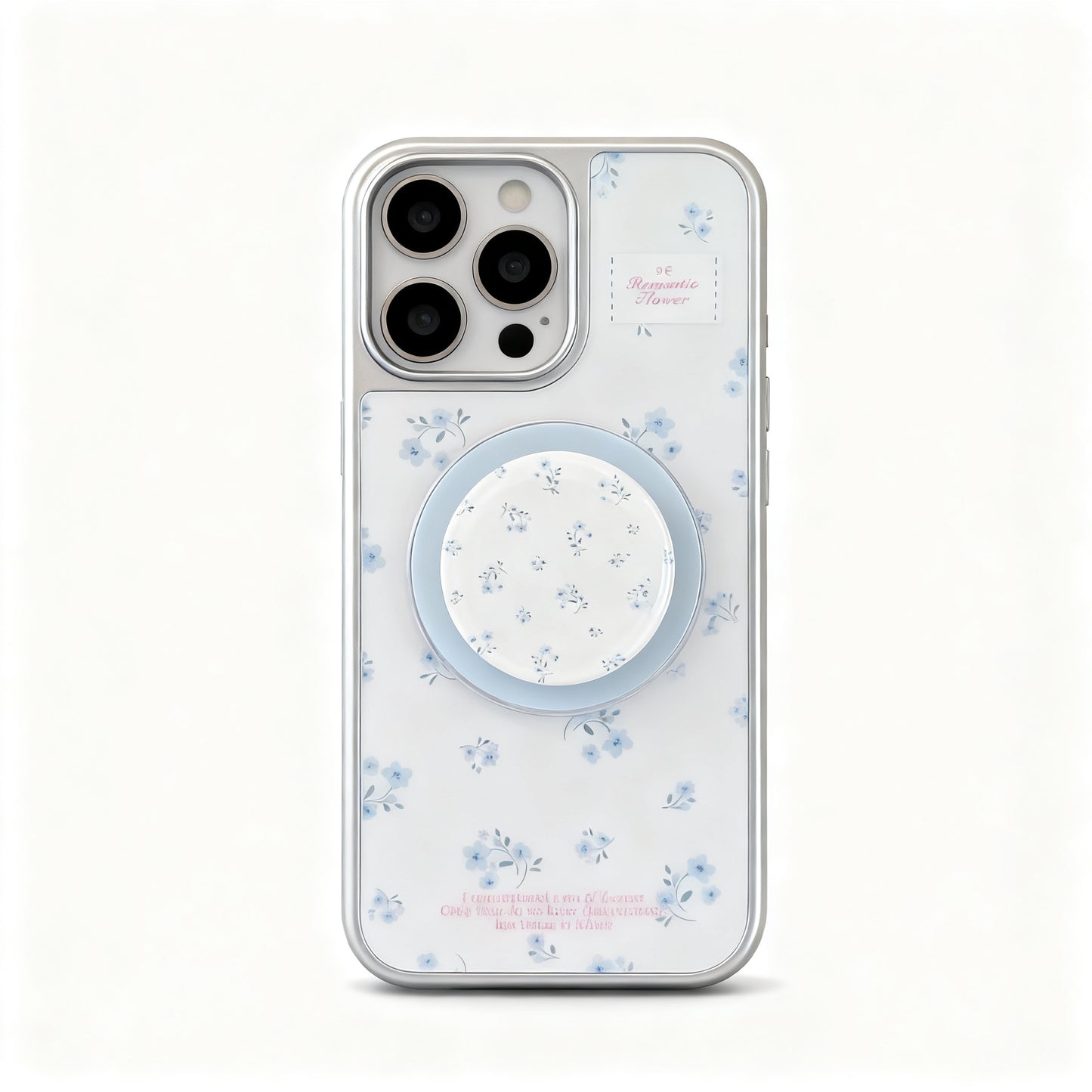 Blue Floral Stand Phone Case for iPhone