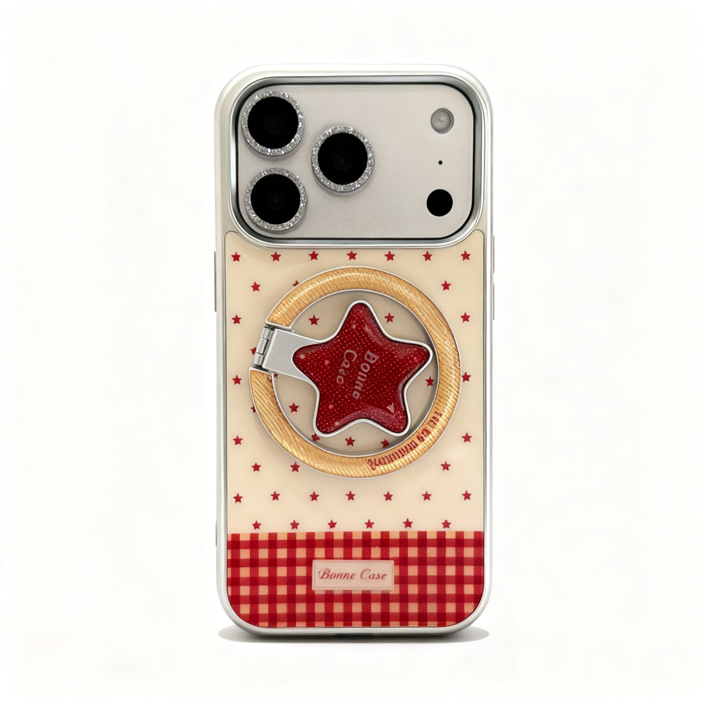 Red Star Design Magnetic Stand Phone Case for iPhone