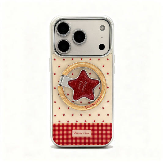 Red Star Design Magnetic Stand Phone Case for iPhone