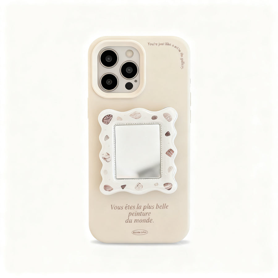 Glossy Shell Mirror Stand Phone Case for iPhone
