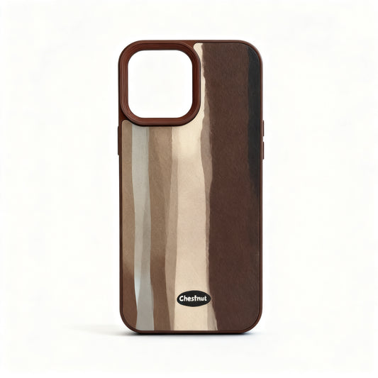 Brown Plaid Leather Phone Case for iPhone