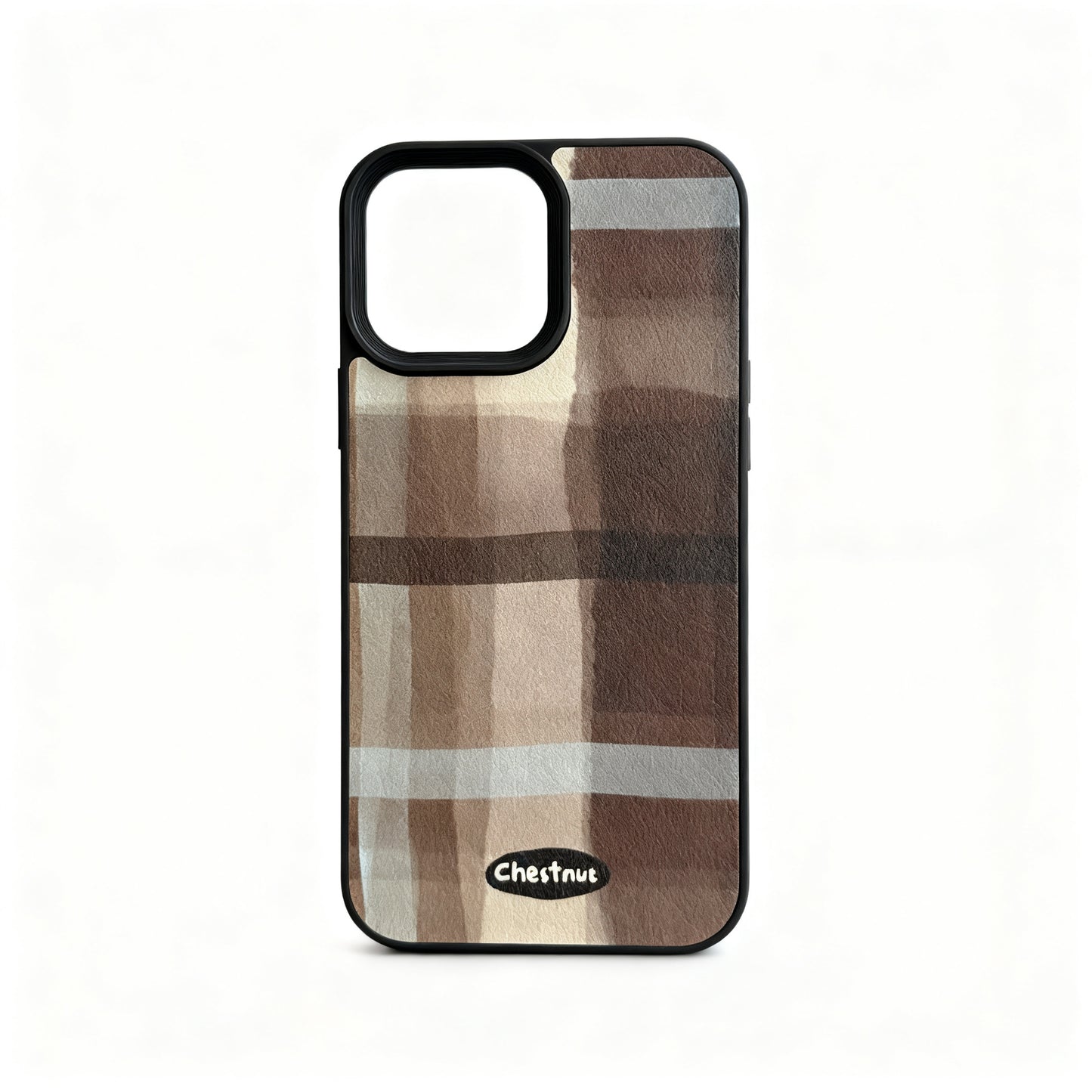 Brown Plaid Leather Phone Case for iPhone