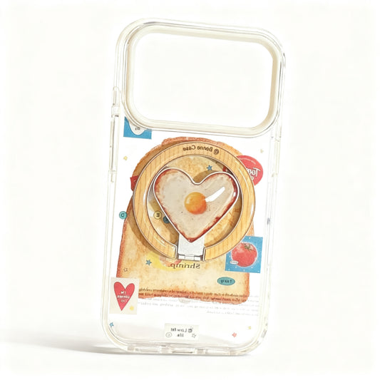 Cute Toast and Egg Heart Magnetic Phone Case for iPhone