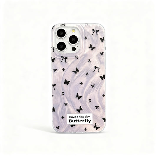 Purple Butterfly Stand Phone Case for iPhone