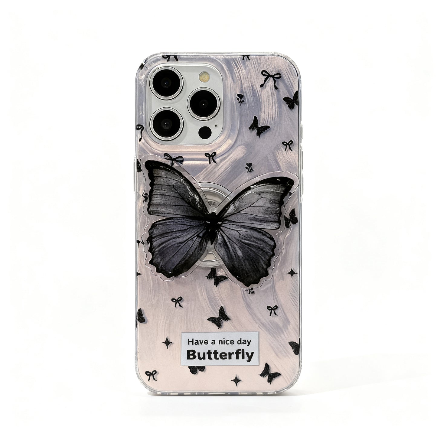 Purple Butterfly Stand Phone Case for iPhone