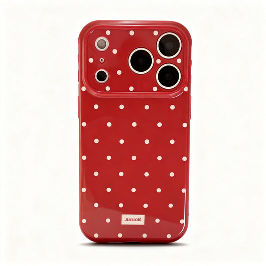 Red Polka Dot Soft Phone Case for iPhone