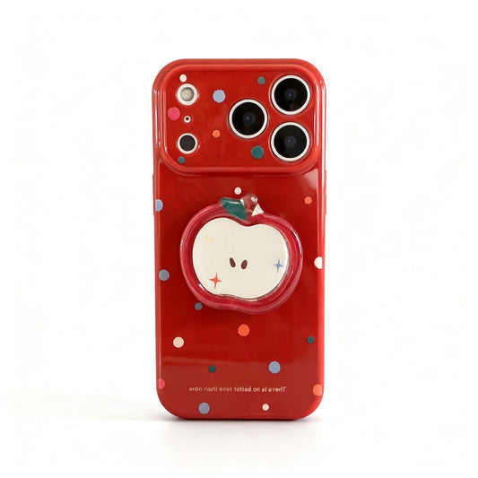 Glossy Red Apple Stand Phone Case for iPhone