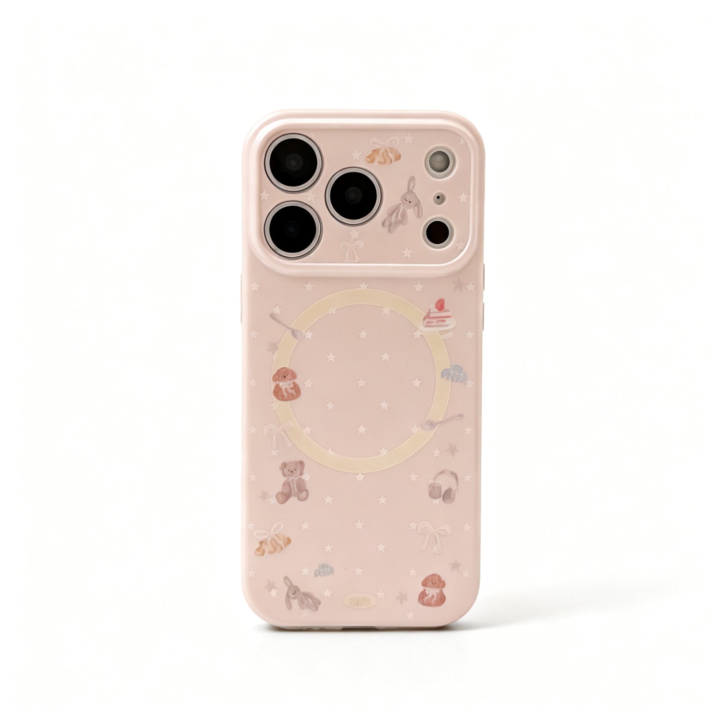 Cute Pink Bear Magnetic Stand Phone Case for iPhone