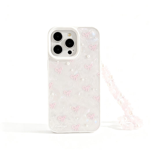 Pink Pearl Butterfly Bow Soft Phone Case for iPhone