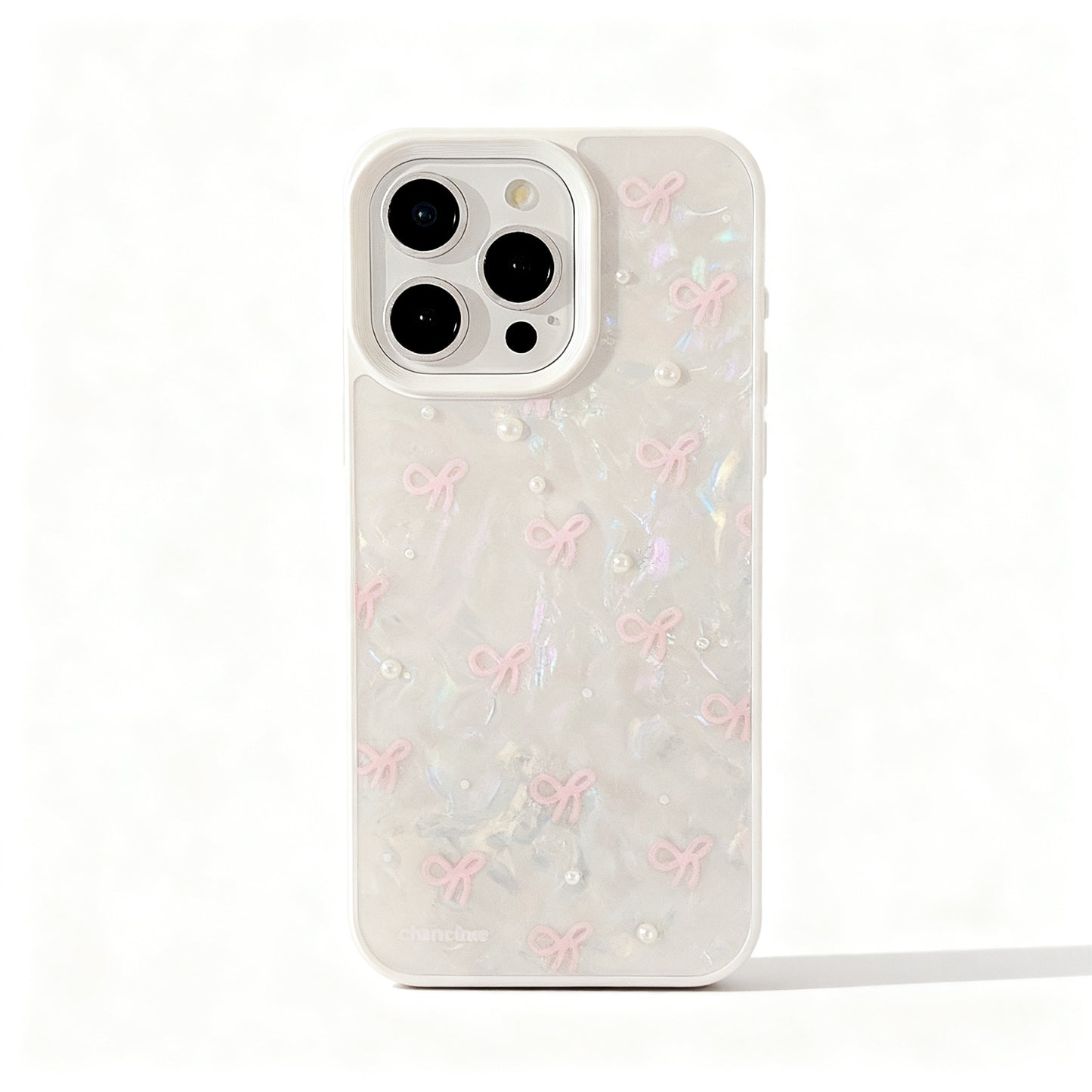 Pink Pearl Butterfly Bow Soft Phone Case for iPhone