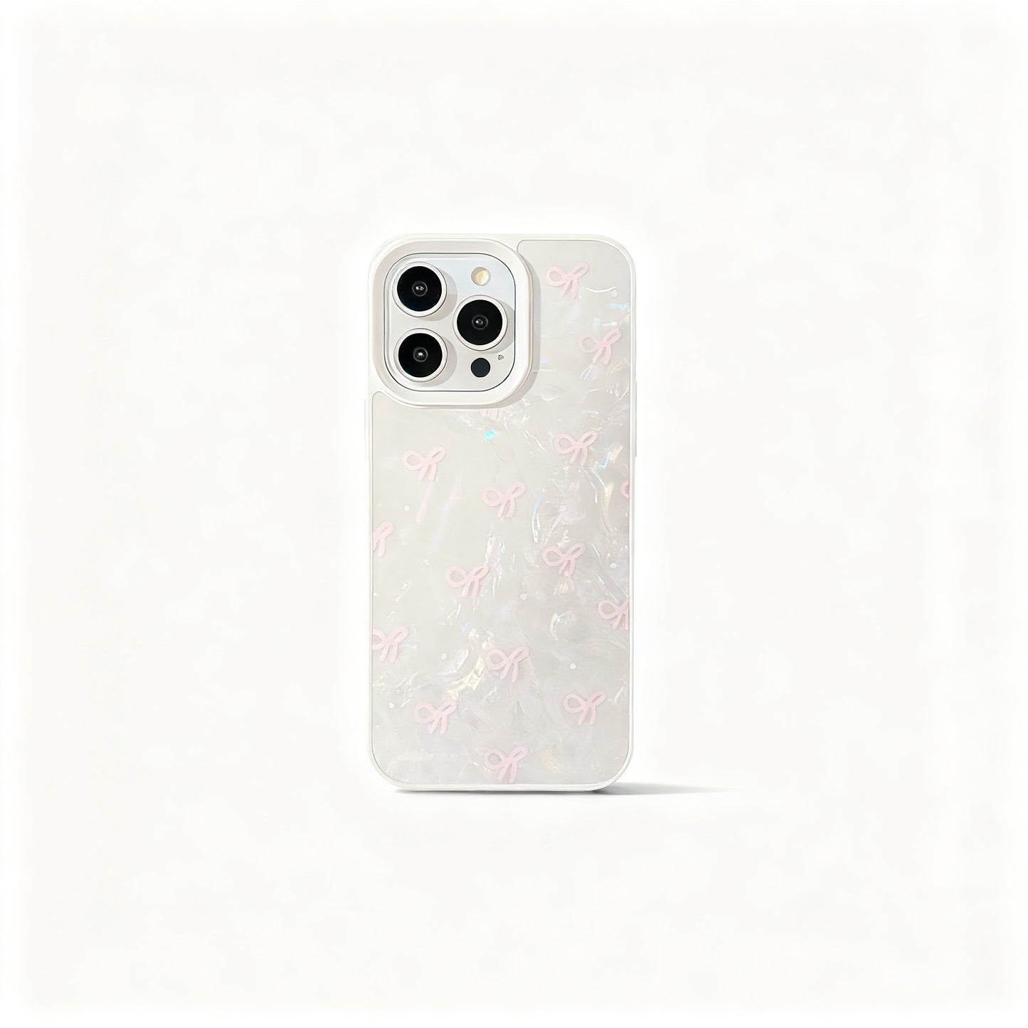 Pink Pearl Butterfly Bow Soft Phone Case for iPhone