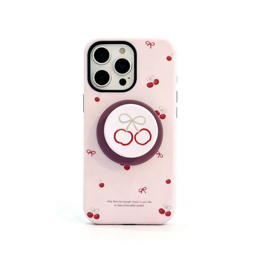Cute Cherry Magnetic Stand Phone Case for iPhone
