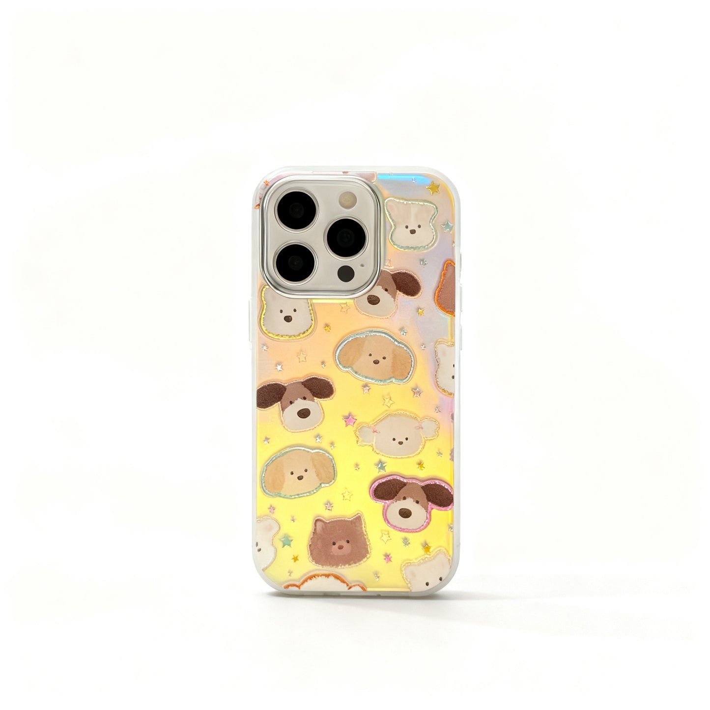 Gold Dog Head Design Fun Phone Case for iPhone