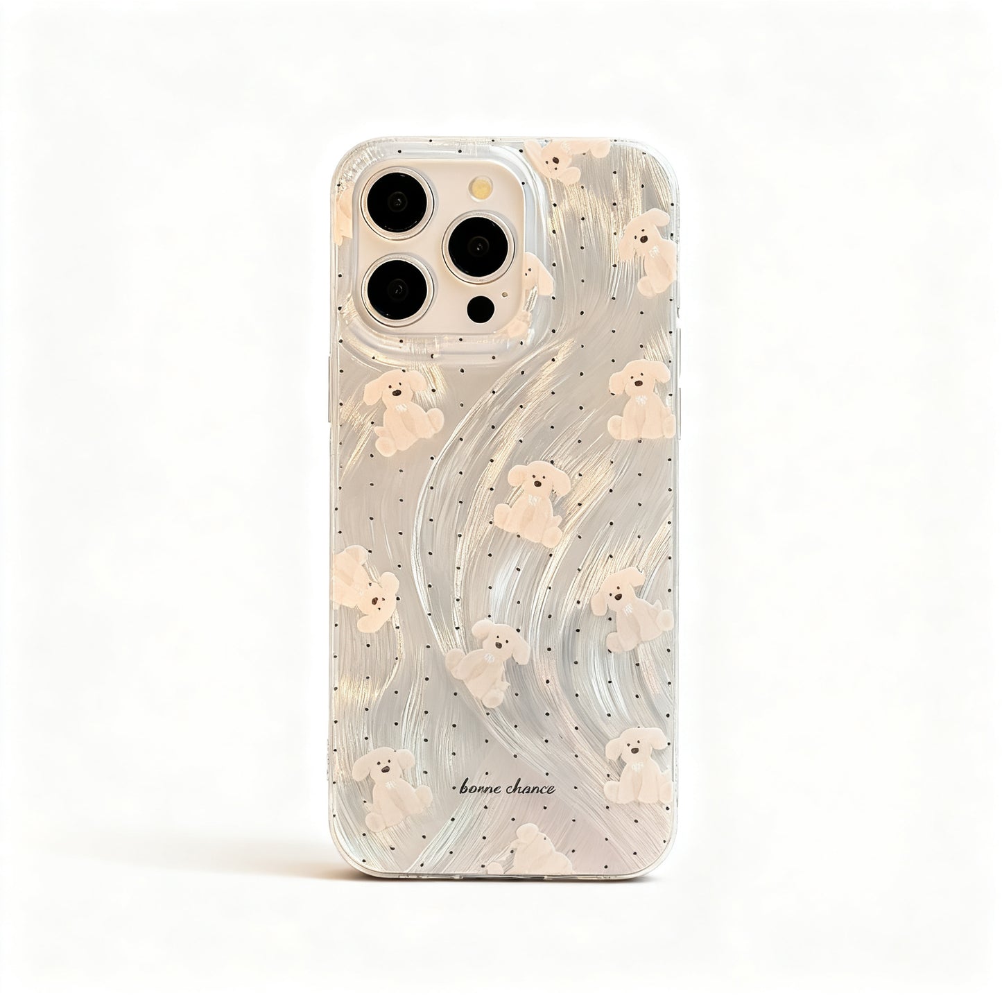 Black Dot Pattern Shockproof Phone Case for iPhone