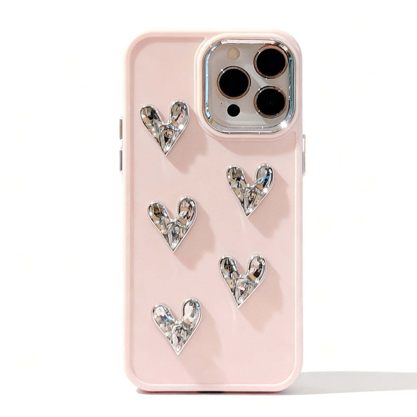 Metallic Gold Heart Wrinkle Phone Case for iPhone
