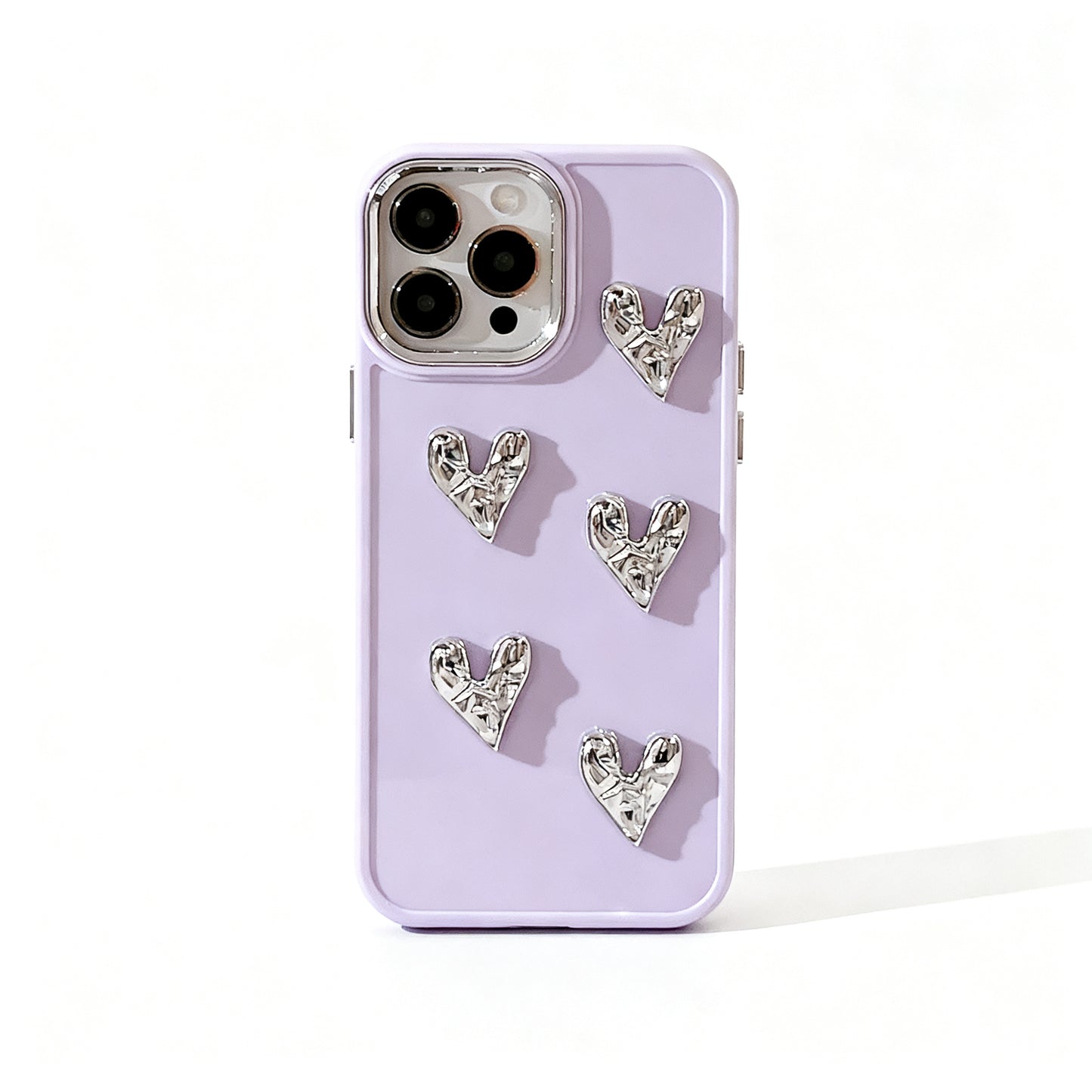 Metallic Gold Heart Wrinkle Phone Case for iPhone