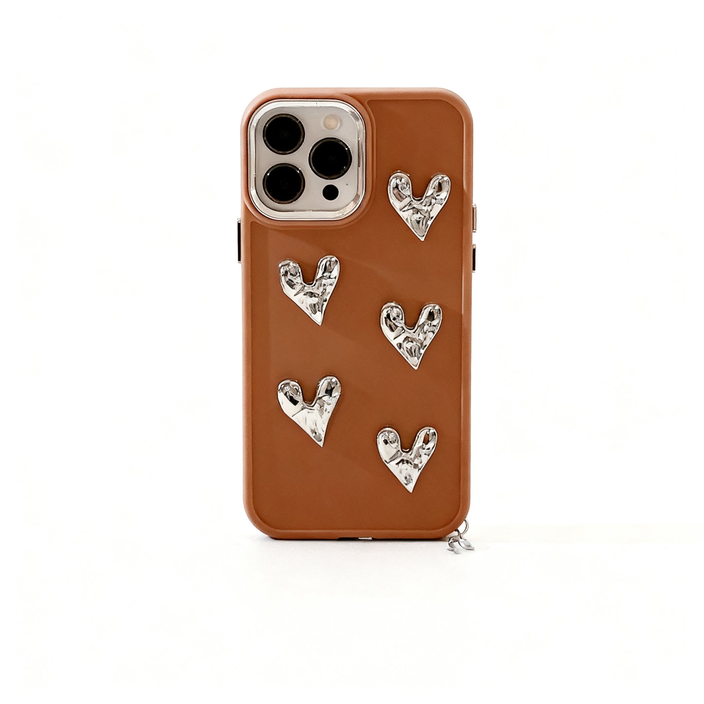 Metallic Gold Heart Wrinkle Phone Case for iPhone