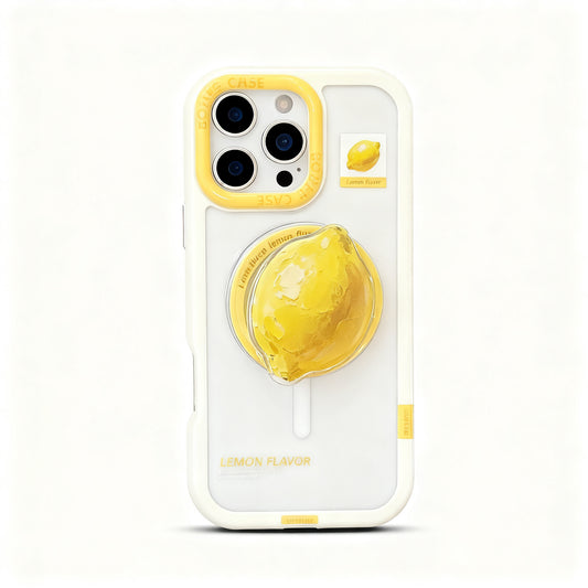 Bright Yellow Lemon Magnetic Stand Phone Case for iPhone