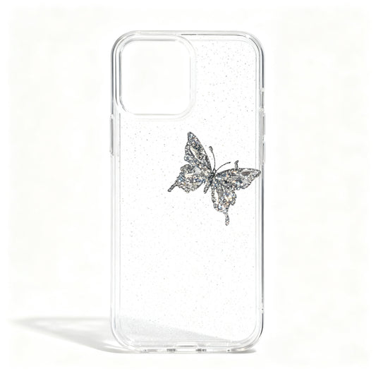 Elegant Transparent Butterfly Glitter Phone Case for iPhone
