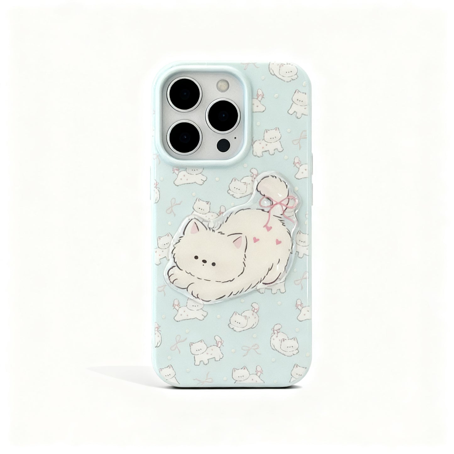 Cute Pink Cat 3D Shockproof Phone Case for iPhone