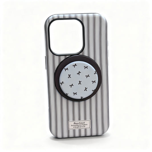 Blue and Black Striped Magnetic Stand Phone Case for iPhone