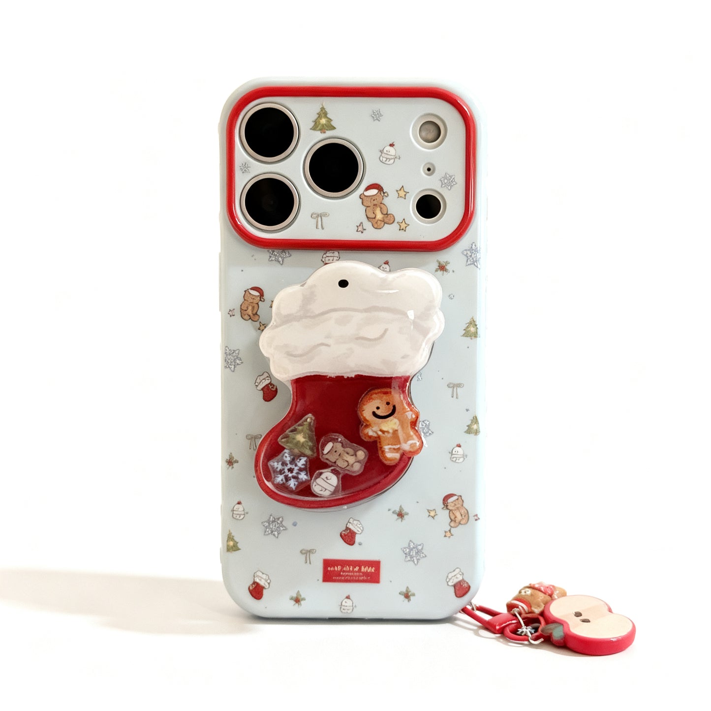 Cute Christmas Sock Stand Phone Case for iPhone